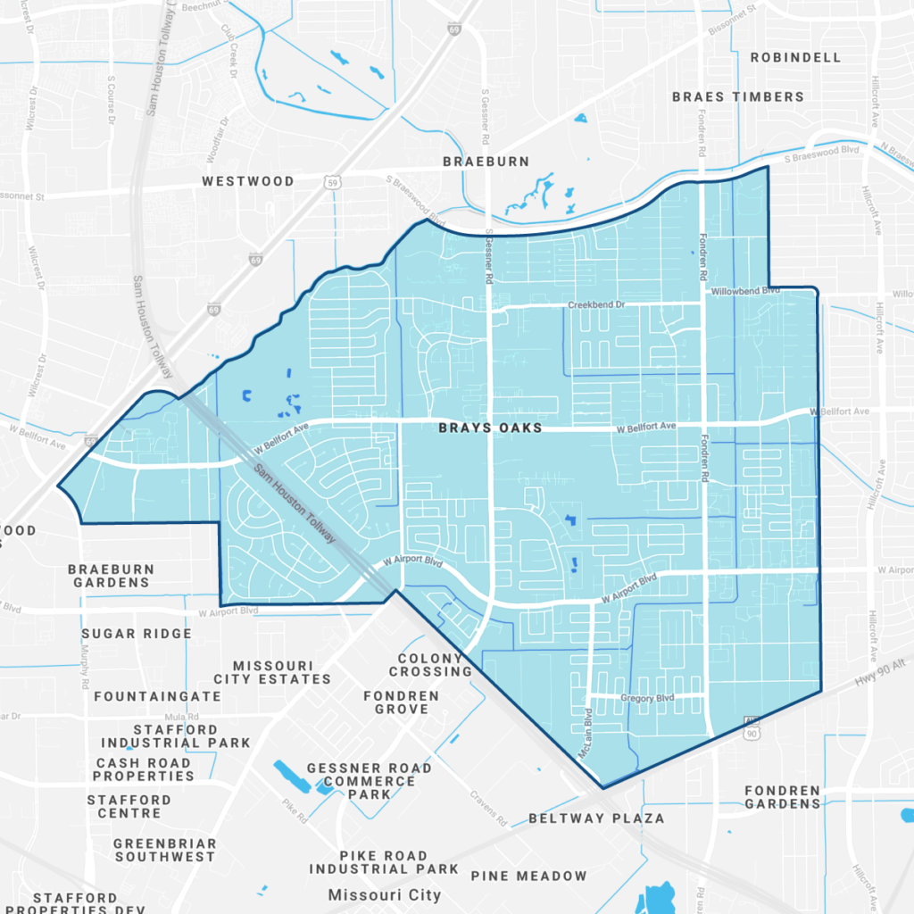 Brays Oaks Boundary Map